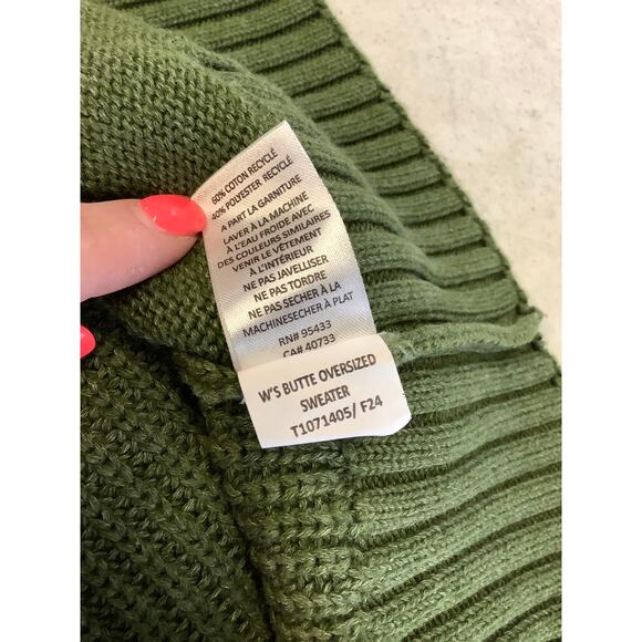 Toad & Co Women's XS Chive Butte Oversized Sweater V Neck Organic Cotton M22-19 - Picture 9 of 9